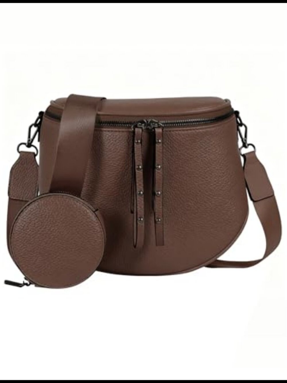 Vegan Leather Crossbody Bum Bag Large Trendy